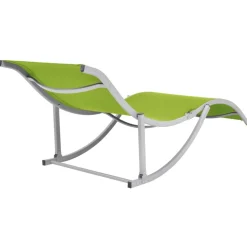 MAISON EXCLUSIVE - Chaises longues pliables 2 pcs vert textilène
