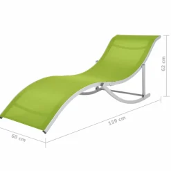 MAISON EXCLUSIVE - Chaises longues pliables 2 pcs vert textilène