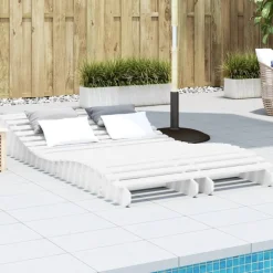MAISON EXCLUSIVE - Chaises longues lot de 2 blanc 205x60x31,5cm bois massif de pin