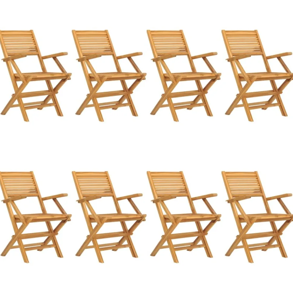 MAISON EXCLUSIVE - Chaises de jardin pliantes lot de 8 55x62x90cm bois massif teck