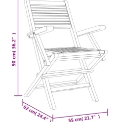 MAISON EXCLUSIVE - Chaises de jardin pliantes lot de 8 55x62x90cm bois massif teck