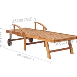 MAISON EXCLUSIVE - Chaises longues lot de 2 avec table et coussin bois teck solide