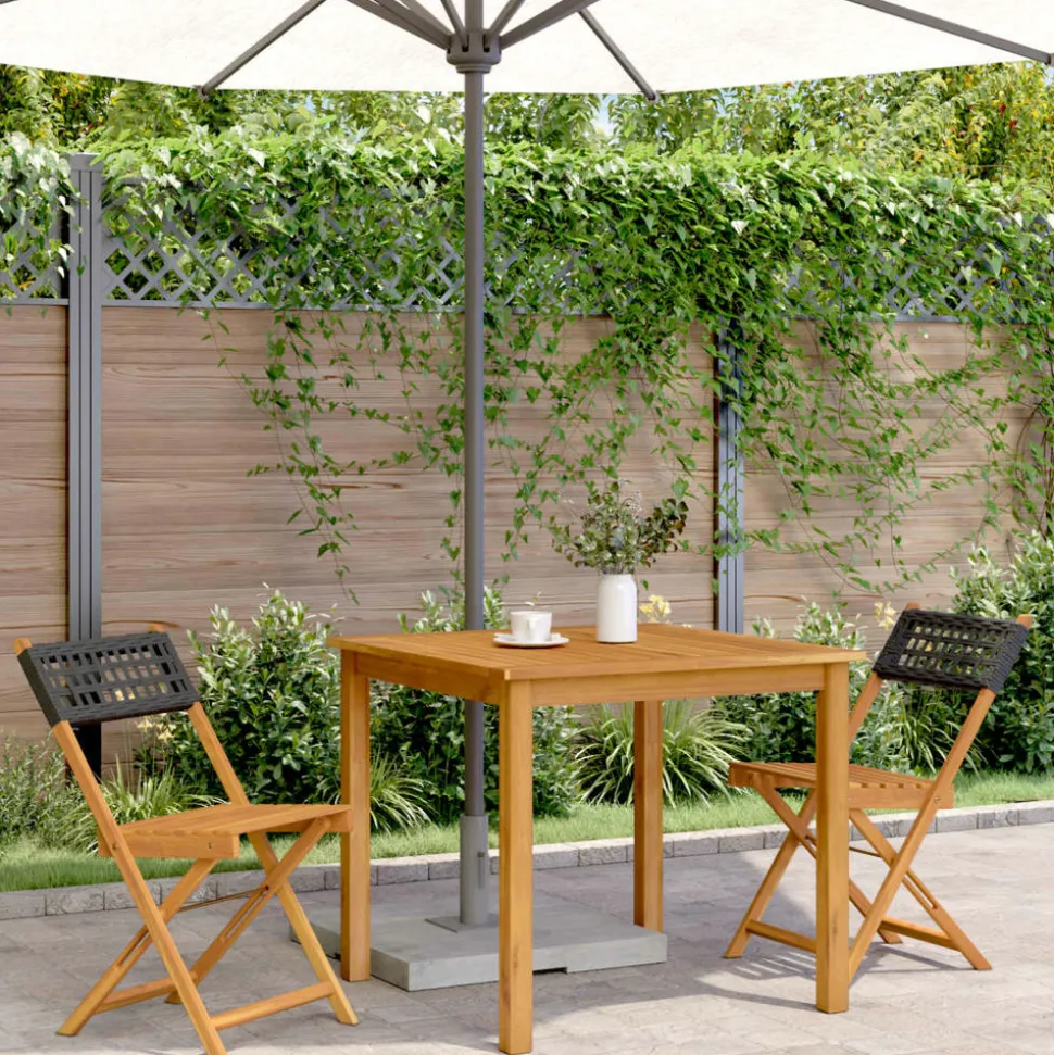 MAISON EXCLUSIVE - Chaises de bistrot lot de 2 noir bois massif d'acacia et rotin