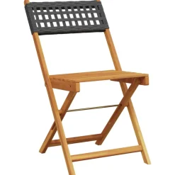 MAISON EXCLUSIVE - Chaises de bistrot lot de 2 noir bois massif d'acacia et rotin