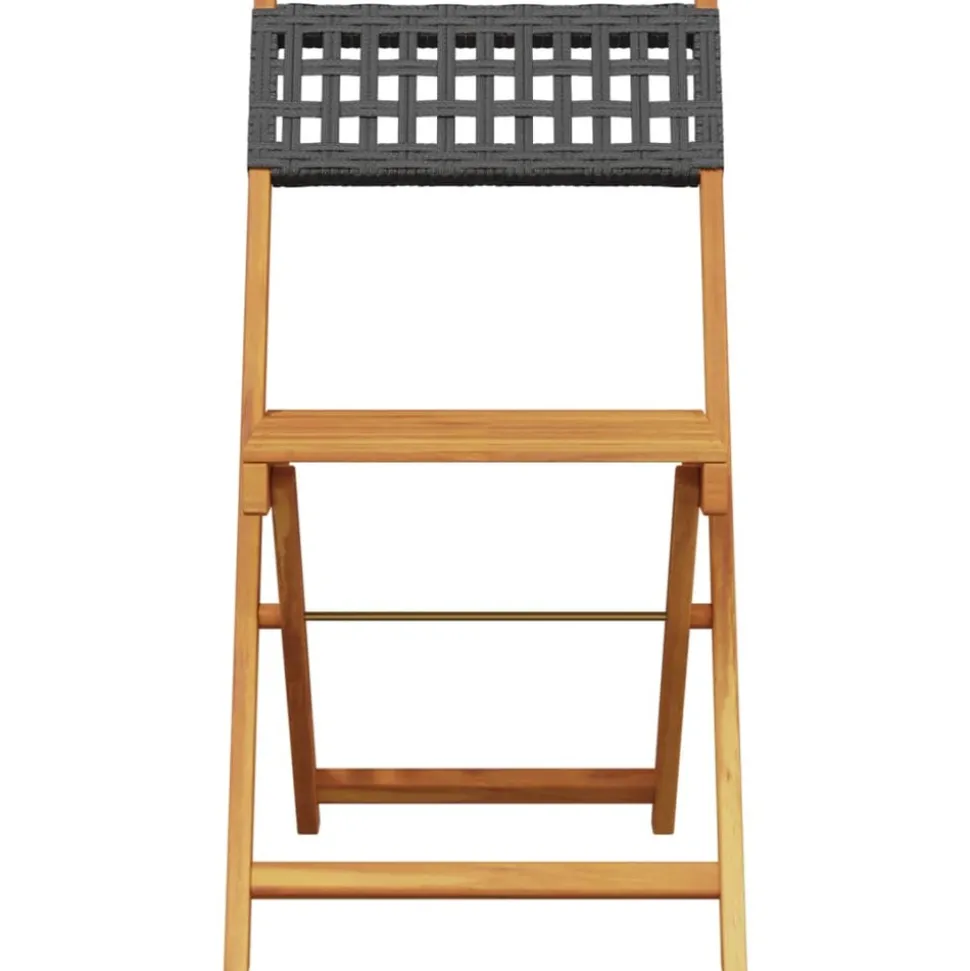 MAISON EXCLUSIVE - Chaises de bistrot lot de 2 noir bois massif d'acacia et rotin