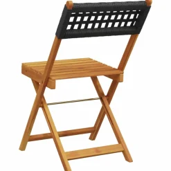 MAISON EXCLUSIVE - Chaises de bistrot lot de 2 noir bois massif d'acacia et rotin