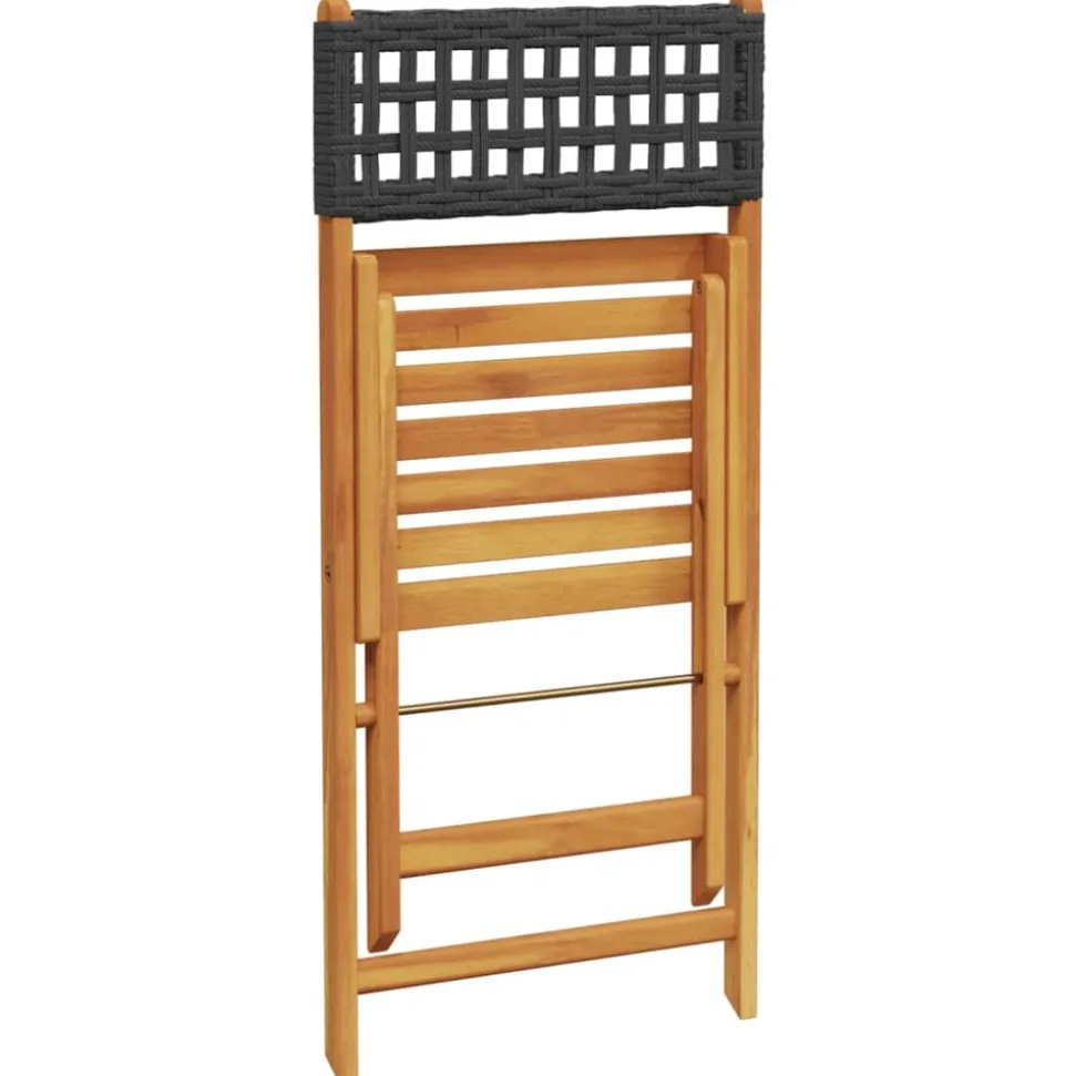 MAISON EXCLUSIVE - Chaises de bistrot lot de 2 noir bois massif d'acacia et rotin