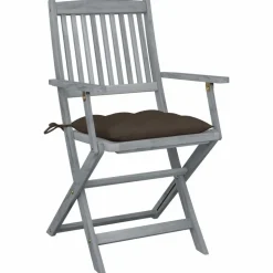 MAISON EXCLUSIVE - Chaises pliables d'extérieur lot de 2 et coussins bois d'acacia