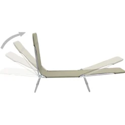 MAISON EXCLUSIVE - Chaises longues pliables lot de 2 acier et tissu taupe