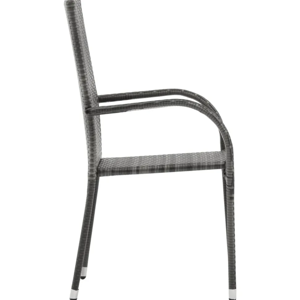 MAISON EXCLUSIVE - Chaises empilables d'extérieur lot de 6 gris résine tressée