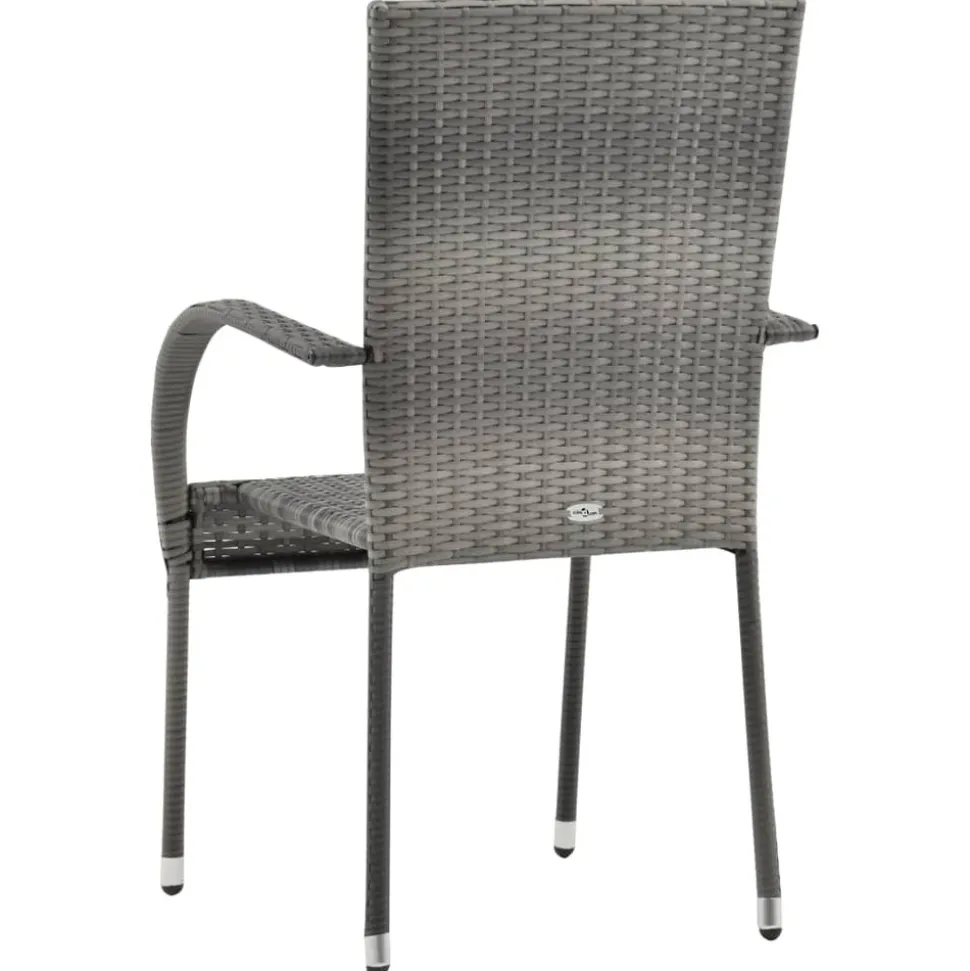 MAISON EXCLUSIVE - Chaises empilables d'extérieur lot de 6 gris résine tressée