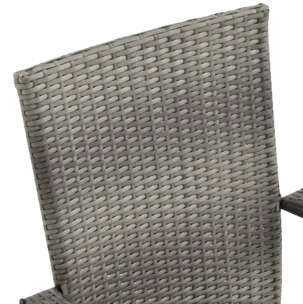 MAISON EXCLUSIVE - Chaises empilables d'extérieur lot de 6 gris résine tressée