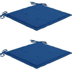 MAISON EXCLUSIVE - Chaises de jardin lot de 2 et coussins bleu royal bois de teck