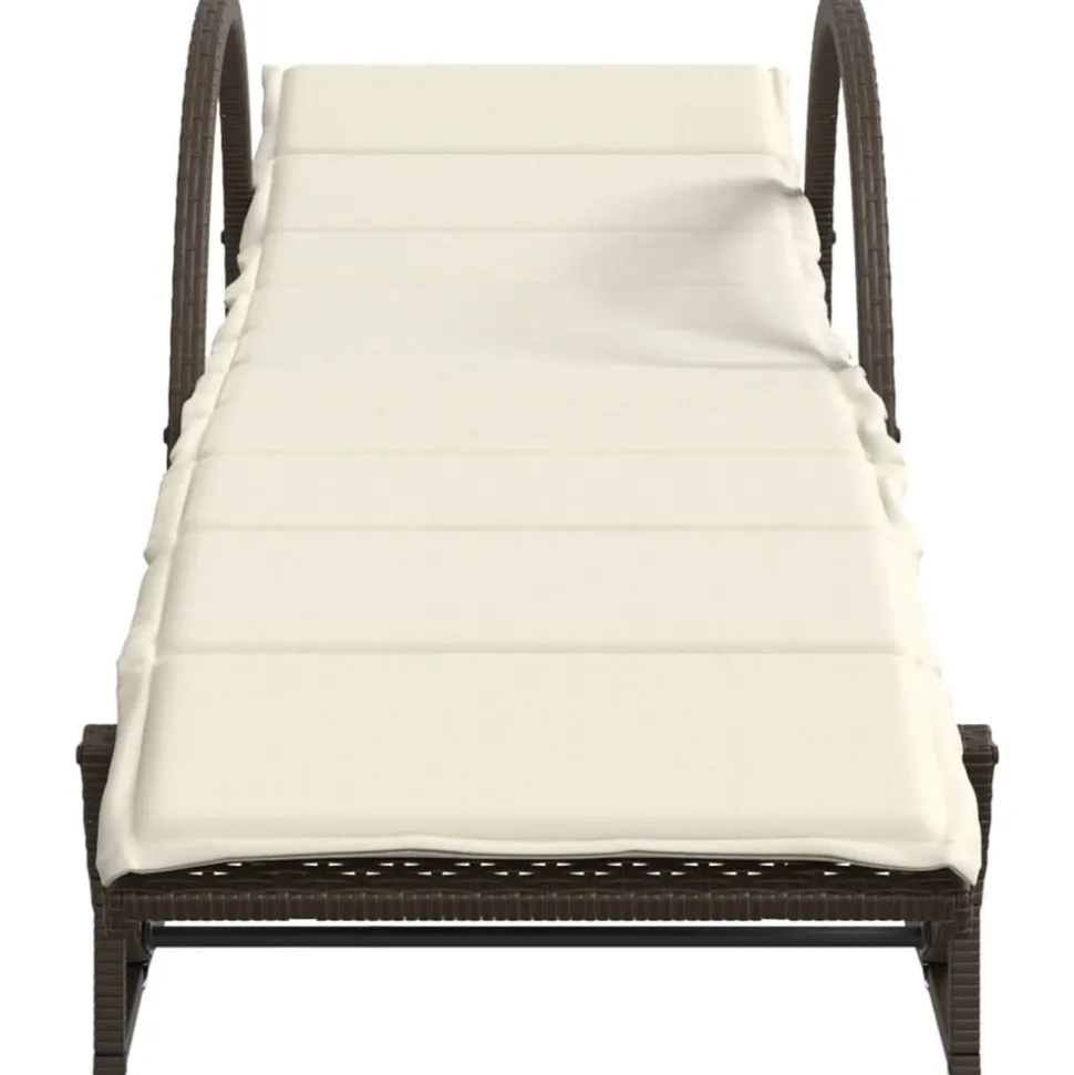 MAISON EXCLUSIVE - Chaises longues lot de 2 avec coussins marron résine tressée