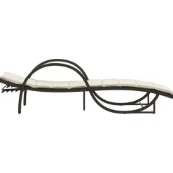 MAISON EXCLUSIVE - Chaises longues lot de 2 avec coussins marron résine tressée