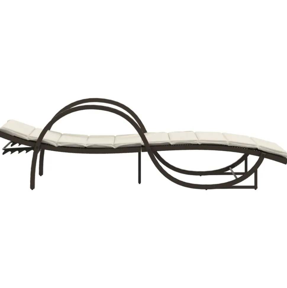 MAISON EXCLUSIVE - Chaises longues lot de 2 avec coussins marron résine tressée