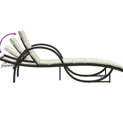 MAISON EXCLUSIVE - Chaises longues lot de 2 avec coussins marron résine tressée