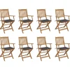 MAISON EXCLUSIVE - Chaises pliables d'extérieur et coussins lot de 8 bois d'acacia