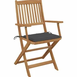 MAISON EXCLUSIVE - Chaises pliables d'extérieur et coussins lot de 8 bois d'acacia