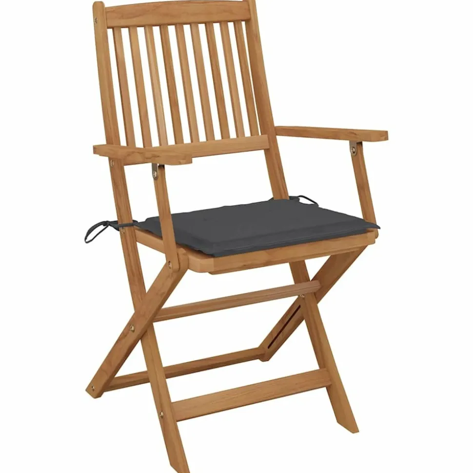 MAISON EXCLUSIVE - Chaises pliables d'extérieur et coussins lot de 8 bois d'acacia