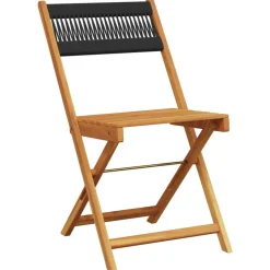 MAISON EXCLUSIVE - Chaises de bistrot lot de 2 noir bois d'acacia et corde