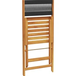 MAISON EXCLUSIVE - Chaises de bistrot lot de 2 noir bois d'acacia et corde