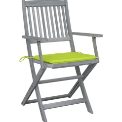 MAISON EXCLUSIVE - Chaises pliables d'extérieur lot de 6 et coussins bois d'acacia