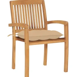 MAISON EXCLUSIVE - Chaises de jardin empilables avec coussins lot de 6 teck solide