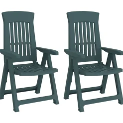 MAISON EXCLUSIVE - Chaises inclinables de jardin lot de 2 vert pp