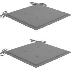 MAISON EXCLUSIVE - Chaises de jardin lot de 2 et coussins gris bois de teck massif