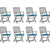 MAISON EXCLUSIVE - Chaises pliables d'extérieur lot de 8 et coussins bois d'acacia