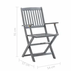 MAISON EXCLUSIVE - Chaises pliables d'extérieur lot de 8 et coussins bois d'acacia