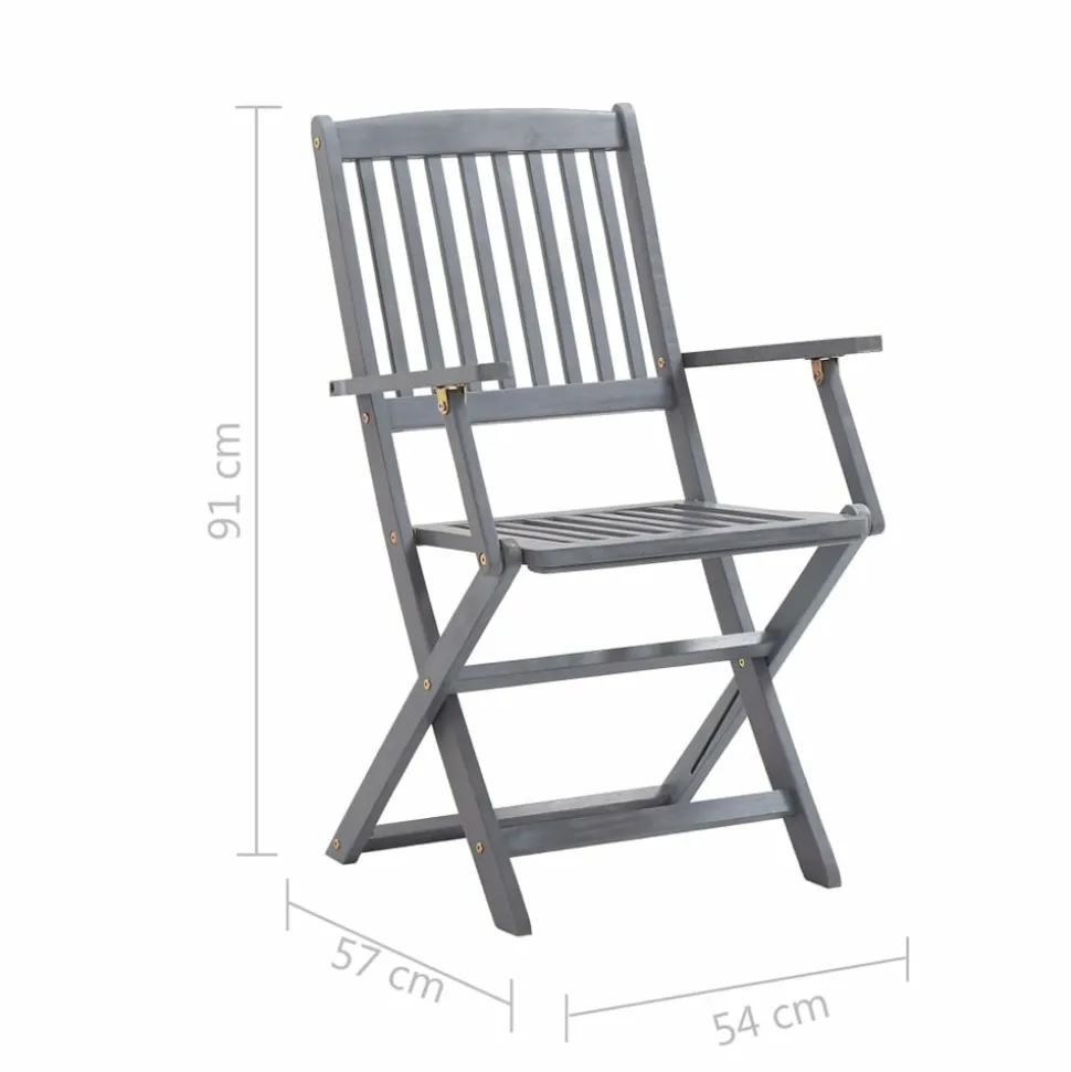 MAISON EXCLUSIVE - Chaises pliables d'extérieur lot de 8 et coussins bois d'acacia