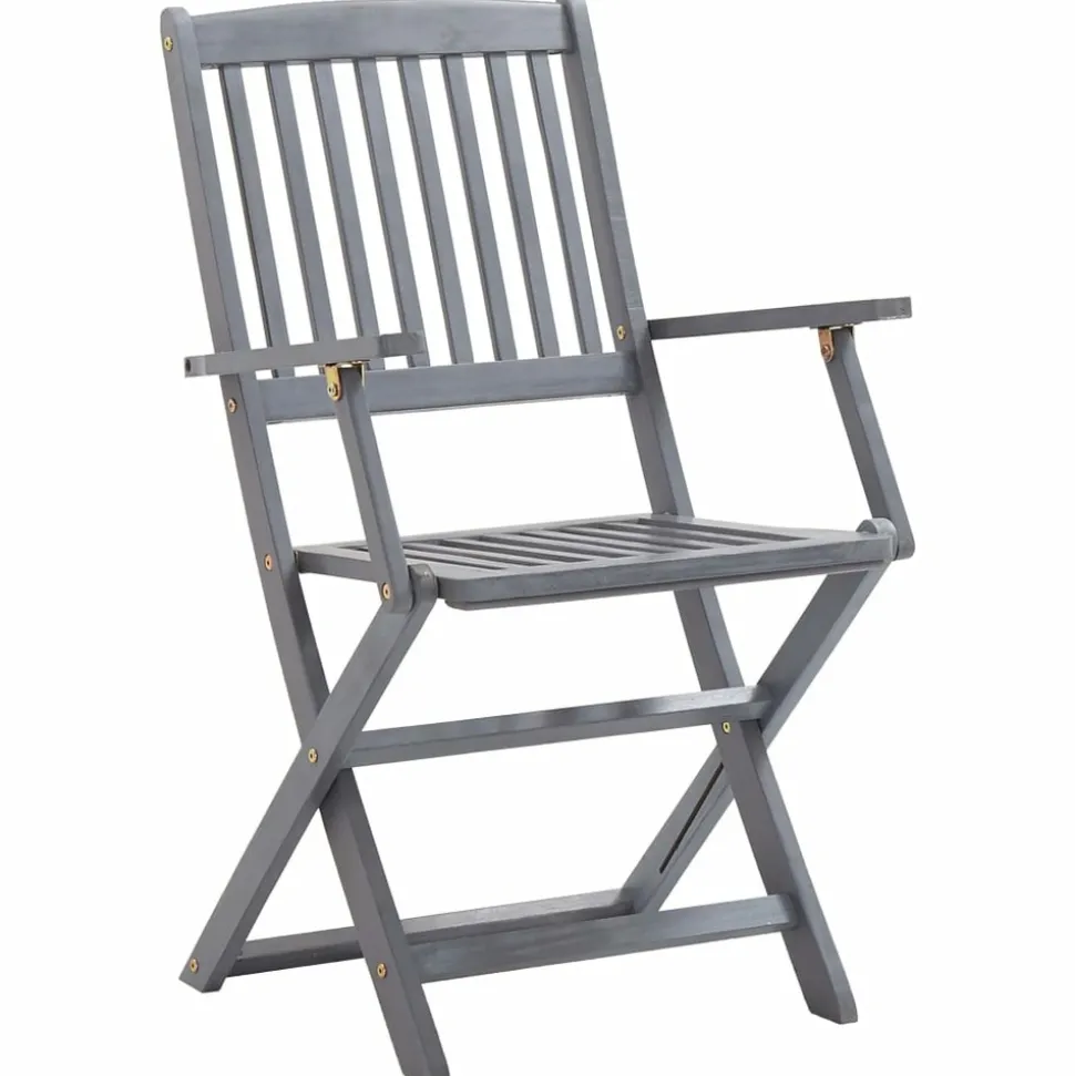 MAISON EXCLUSIVE - Chaises pliables d'extérieur lot de 8 et coussins bois d'acacia