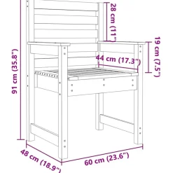 MAISON EXCLUSIVE - Chaises de jardin lot de 2 60x48x91 cm bois massif de pin