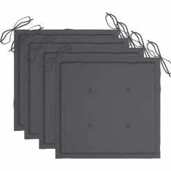 MAISON EXCLUSIVE - Chaises de jardin empilables avec coussins lot de 4 teck solide