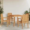 MAISON EXCLUSIVE - Chaises de jardin empilables lot de 4 56,5x57,5x91 cm bois teck
