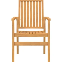 MAISON EXCLUSIVE - Chaises de jardin empilables lot de 4 56,5x57,5x91 cm bois teck