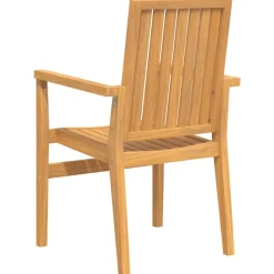 MAISON EXCLUSIVE - Chaises de jardin empilables lot de 4 56,5x57,5x91 cm bois teck