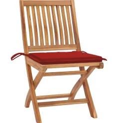 MAISON EXCLUSIVE - Chaises pliables de jardin avec coussins lot de 4 teck solide