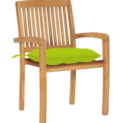 MAISON EXCLUSIVE - Chaises de jardin empilables avec coussins lot de 4 teck solide