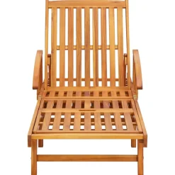 MAISON EXCLUSIVE - Chaises longues lot de 2 avec coussins bois d'acacia solide