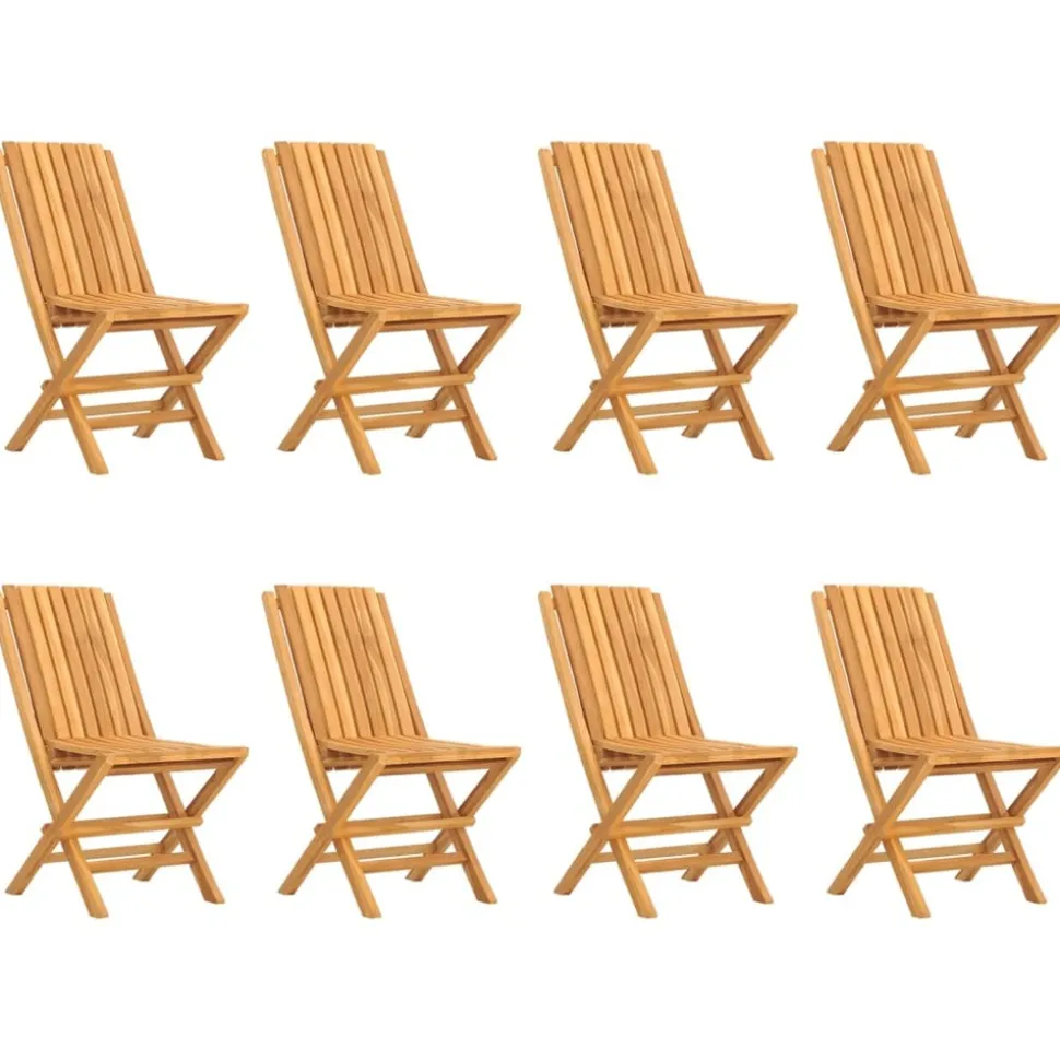 MAISON EXCLUSIVE - Chaises de jardin pliantes lot de 8 47x47x89cm bois massif teck