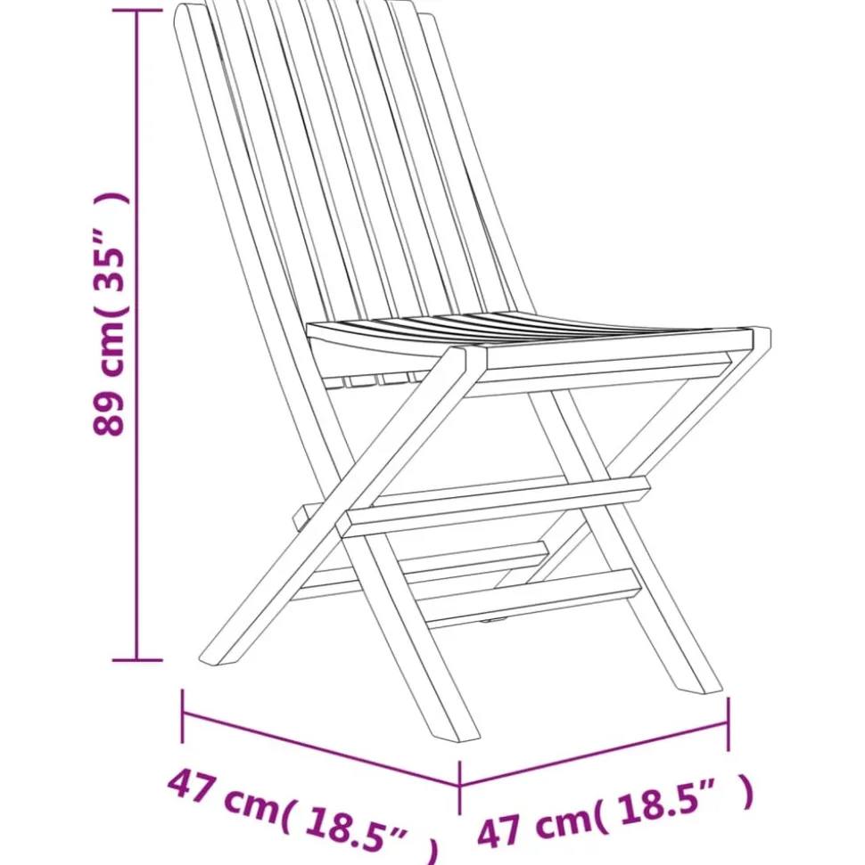 MAISON EXCLUSIVE - Chaises de jardin pliantes lot de 8 47x47x89cm bois massif teck