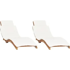 MAISON EXCLUSIVE - Chaises longues lot de 2 avec coussins bois massif de teck