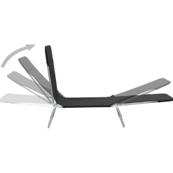 MAISON EXCLUSIVE - Chaises longues pliables lot de 2 acier et tissu noir