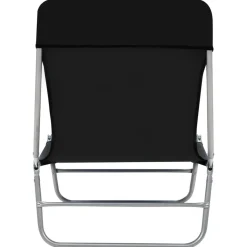 MAISON EXCLUSIVE - Chaises longues pliables lot de 2 acier et tissu noir