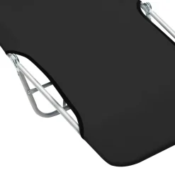 MAISON EXCLUSIVE - Chaises longues pliables lot de 2 acier et tissu noir