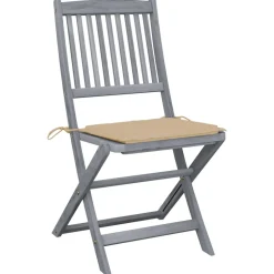 MAISON EXCLUSIVE - Chaises pliables d'extérieur lot de 6 et coussins bois d'acacia