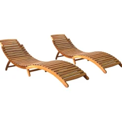 MAISON EXCLUSIVE - Chaises longues lot de 2 bois d'acacia solide